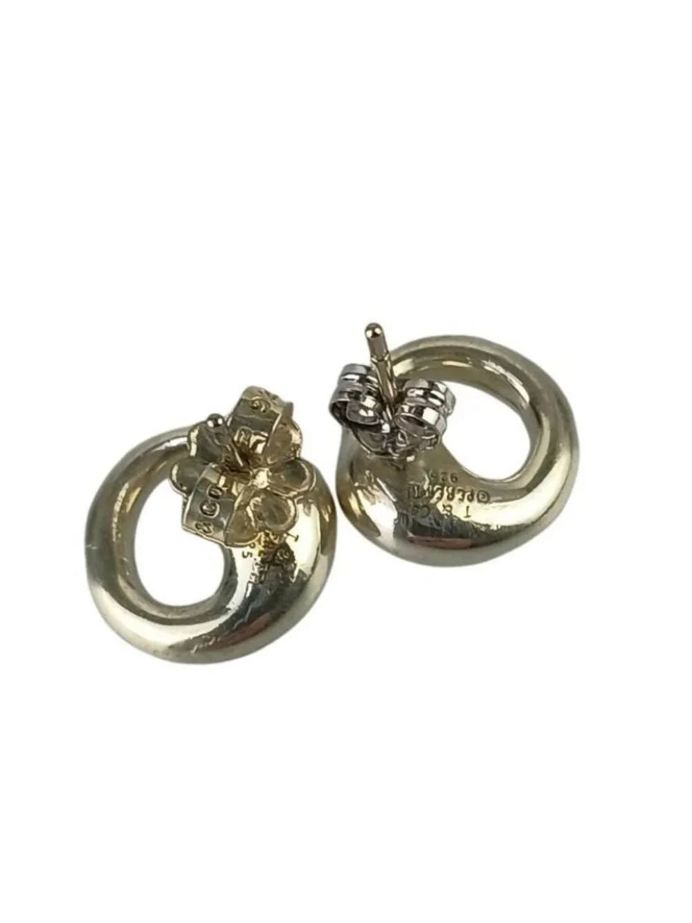 Tiffany & Co Earrings Elsa Peretti Eternal Circle 925 Sterling Silver
